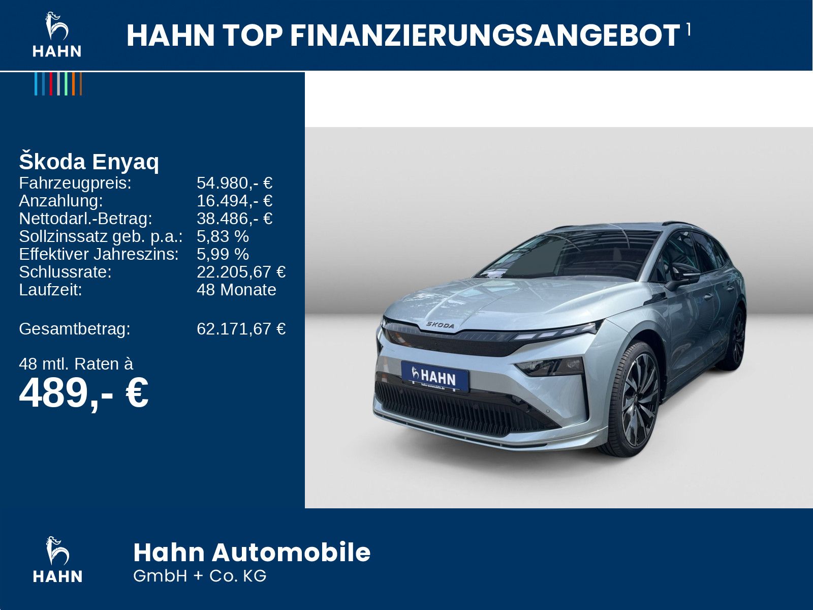 Skoda Enyaq Sportline 85 AHK PanoSD 21" Alu Advanced imagem 2