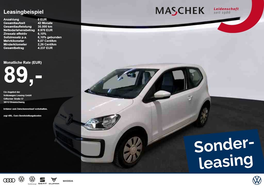 Volkswagen up! move 1.0 MPI Sonderleasing! RearView GRA PDC