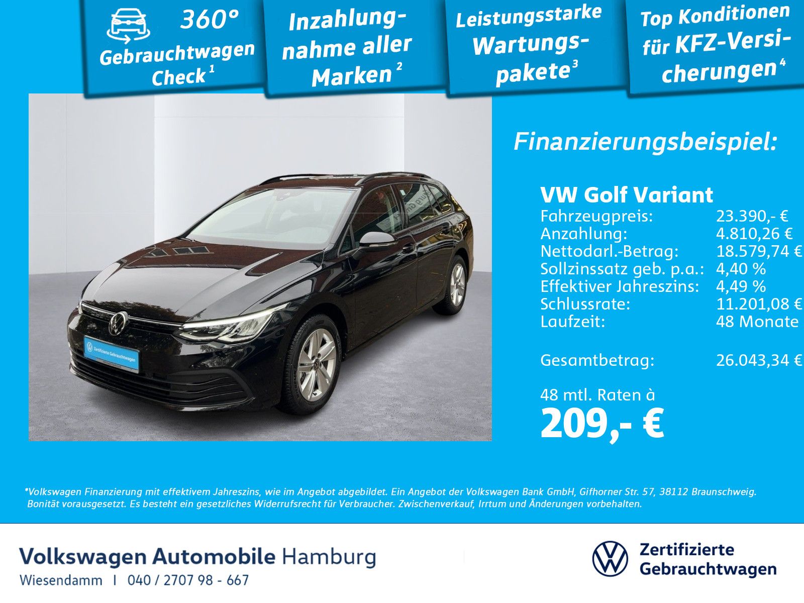 Volkswagen Golf VIII Variant 1.0 eTSI DSG Life ACC/NAVI/LED
