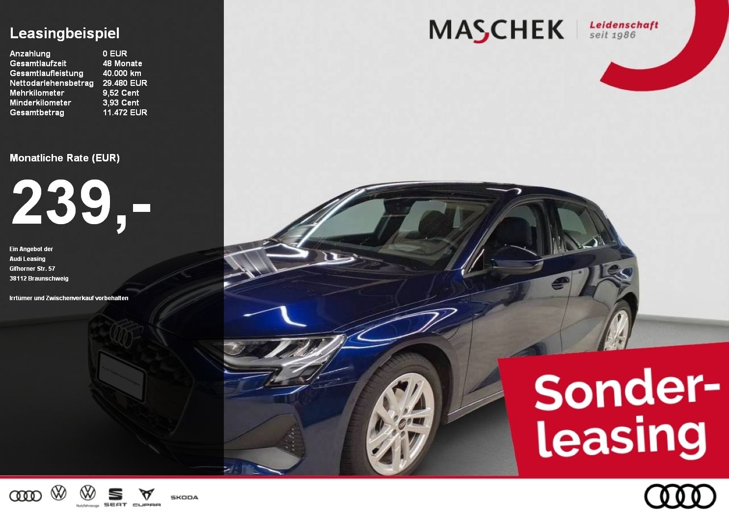 Audi A3 Sportback 30 TFSI S tronic HUD R-Cam Sonos Na