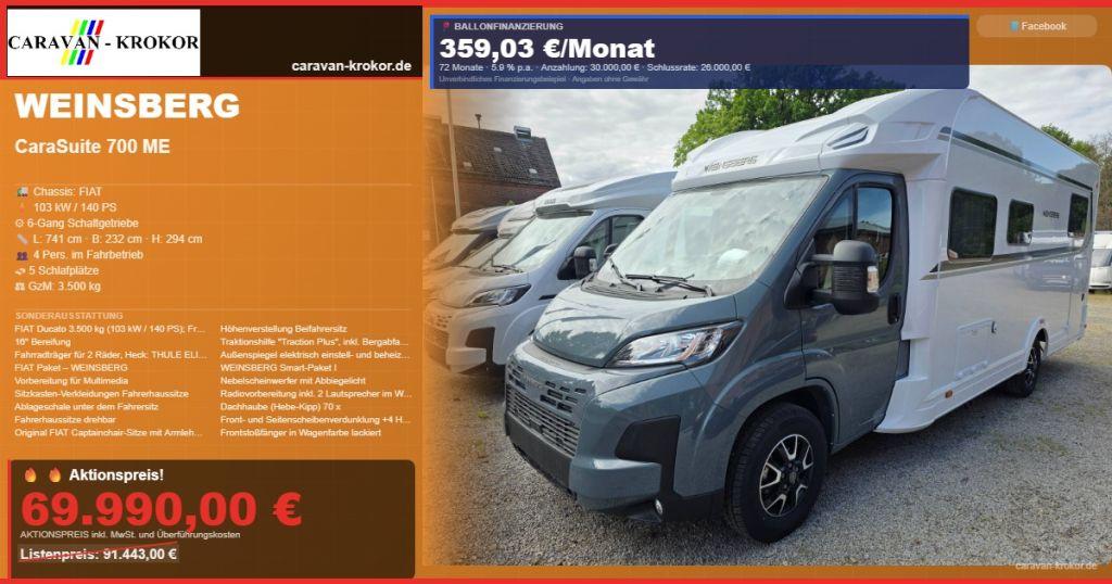 Weinsberg CaraSuite 700 ME MEG - Edition like SPICY