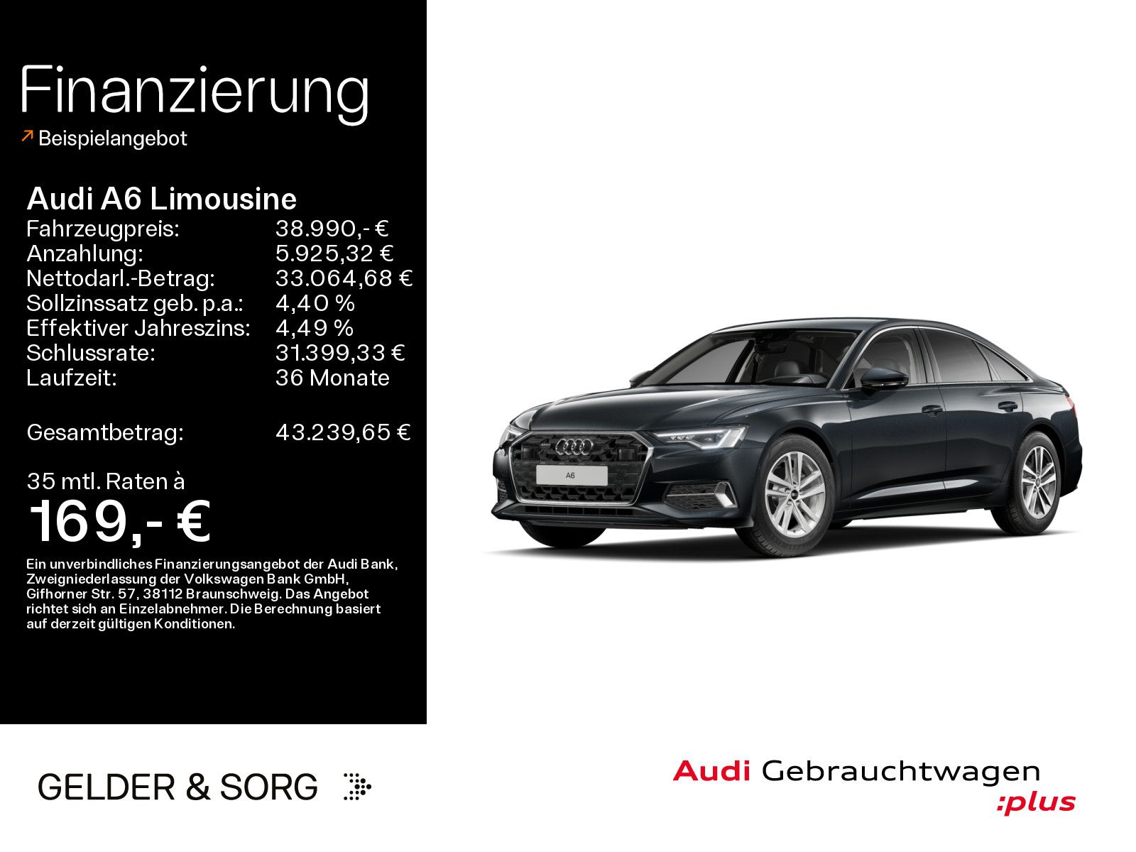 Audi A6 Limousine 40 TDI quattro HuD*LED*Sound*360°