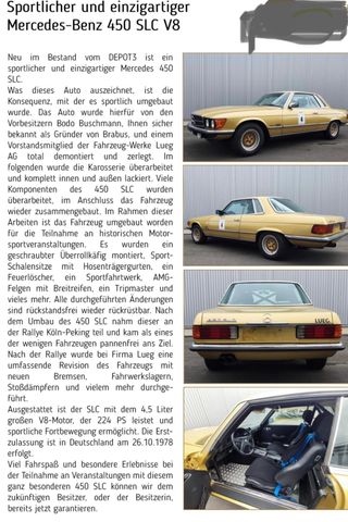 Mercedes-Benz 450SLC Rallyefahrzeug,Überrollkäfig