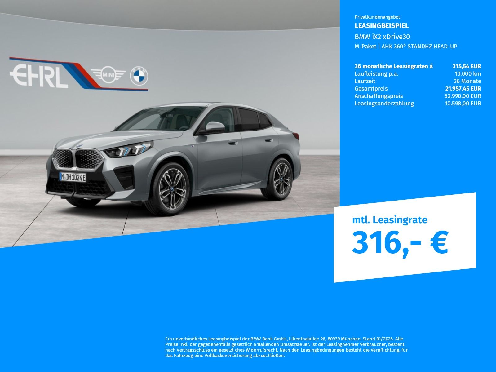 BMW iX2 xDrive30 M-Paket | AHK 360° STANDHZ HEAD-UP imagem 2