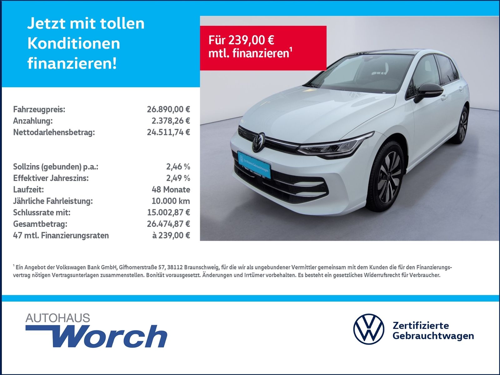 Golf VIII 1.5 eTSI DSG Goal LED+PANO+AHK