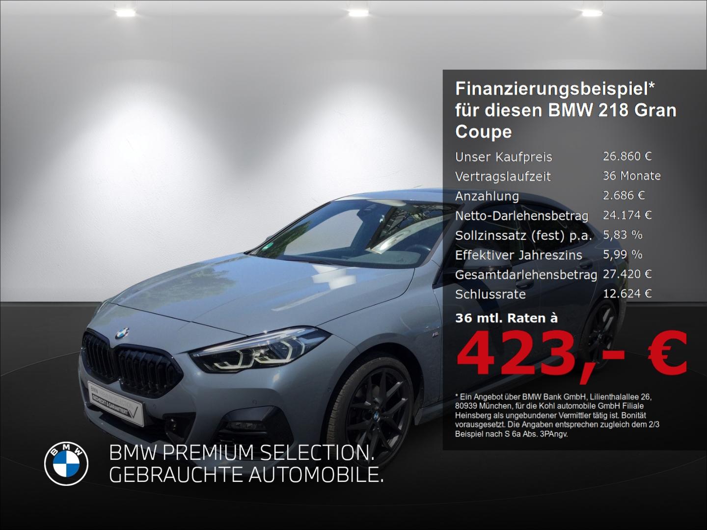 BMW 218 Gran Coupe i M Sport Panoramadach Lenkradhei