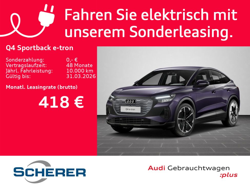 Q4 Sportback e-tron 45 LED NAVI HuD KESSY RFK SH
