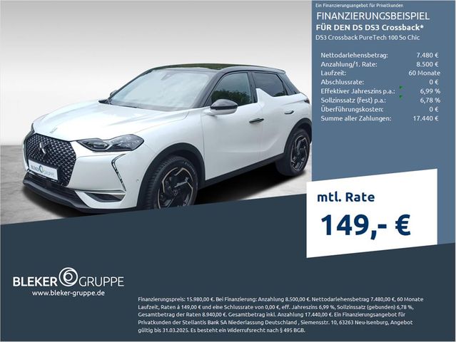 DS Automobiles DS3 Crossback PureTech 100 So Chic