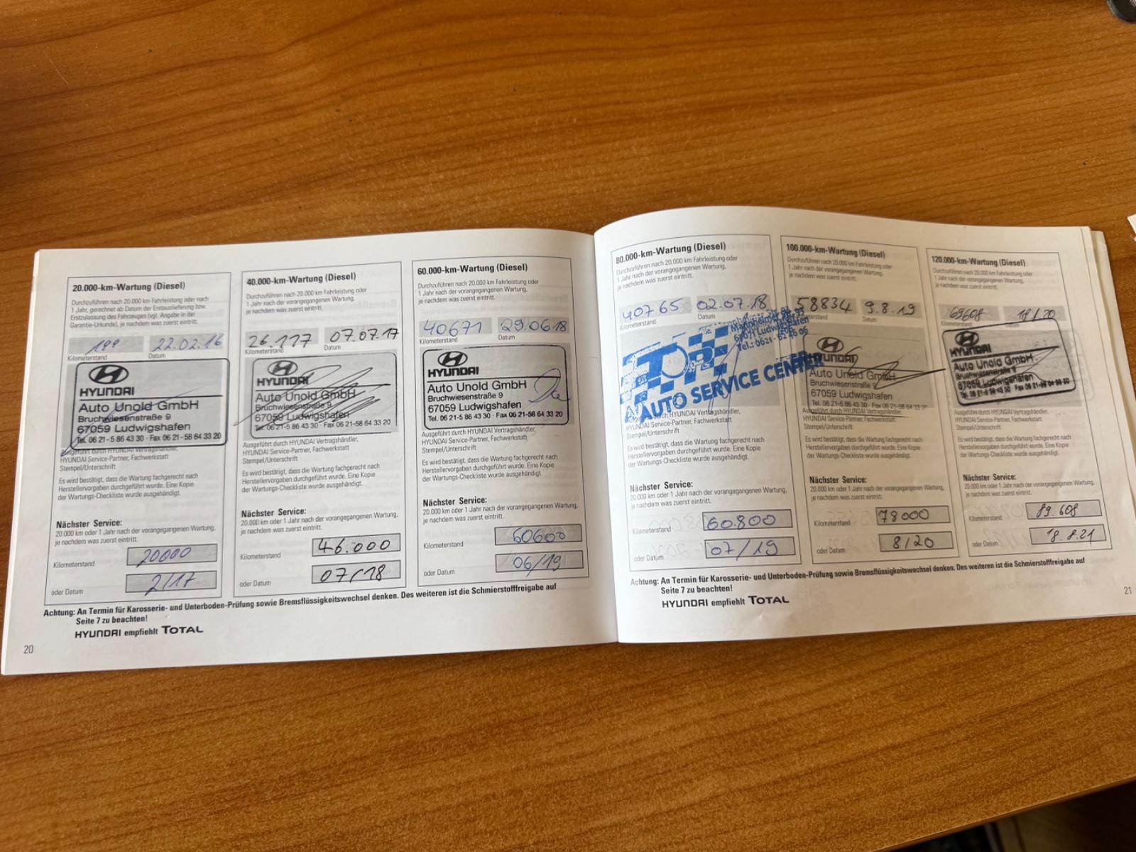 Hyundai H-1 Travel Comfort, Scheckheft, 8 Sitzplätze