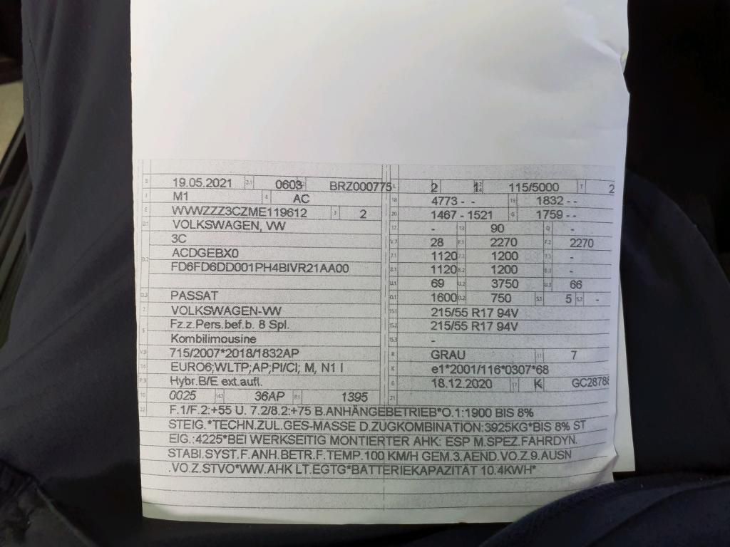 Volkswagen Passat Variant Passat GTE Variant 1.4 TSI eHybrid 160kW DSG AHK