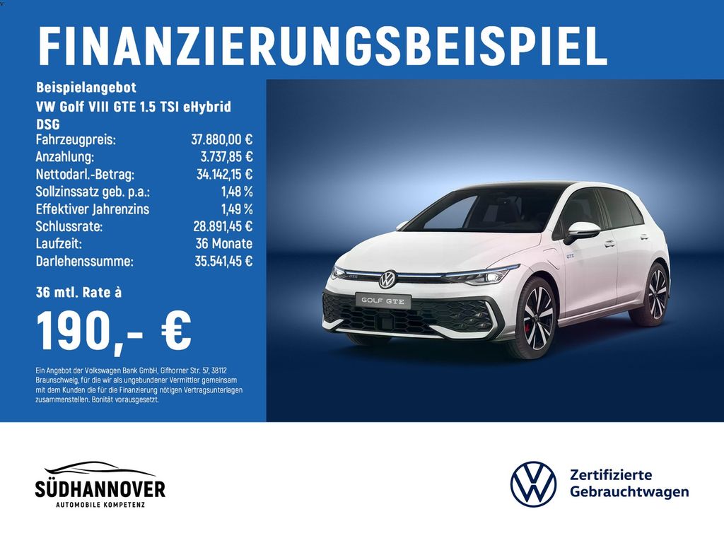 Golf VIII GTE 1.5 TSI eHybrid DSG AreaView+PANO