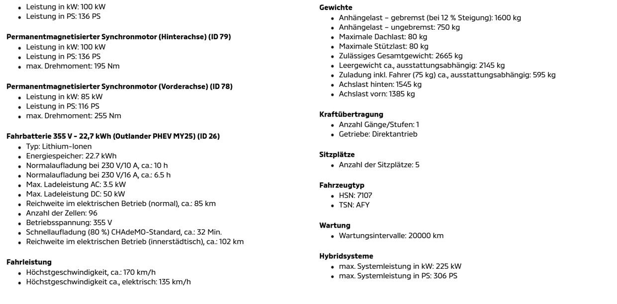 Fahrzeugabbildung Mitsubishi Outlander 2.4 PLUG-IN HYBRID 4WD Intro Edition
