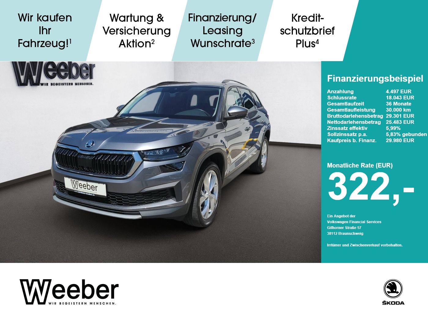 Skoda Kodiaq 4X4*AHK*PANO*NAVI*KAMERA*4XSHZ*ACC*LED*19