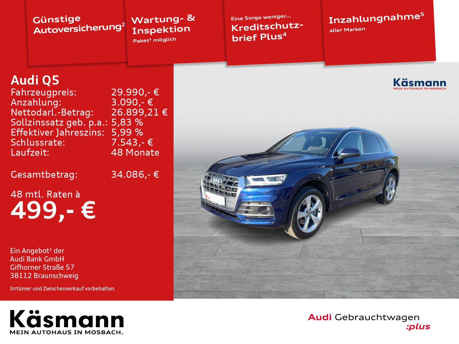 Audi Q5 sport 50TFSIe qu S line MATRIX AHK LUFT PANO imagem 2