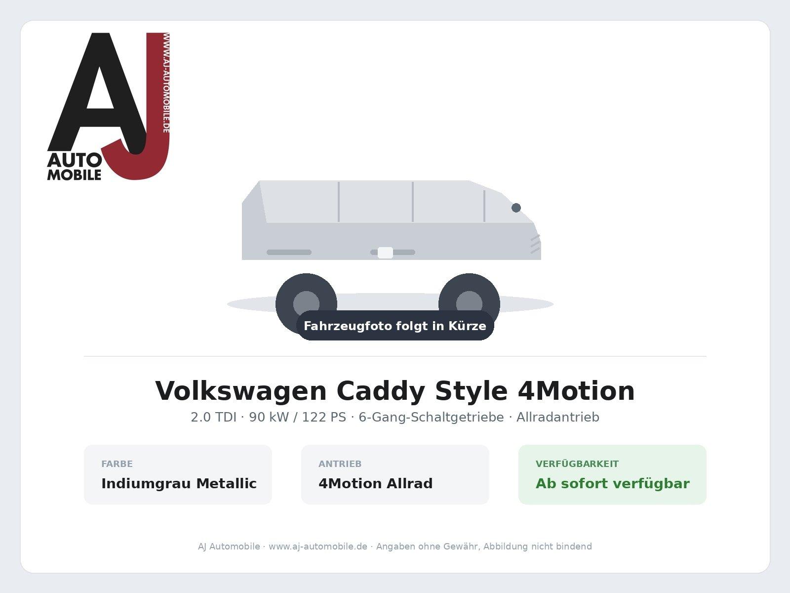 Volkswagen Caddy Style 4Motion 2 Wochen Lieferzeit