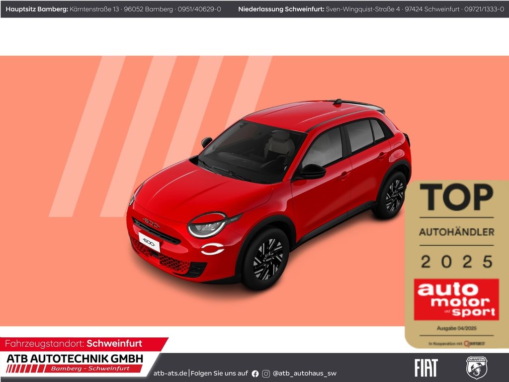 Fiat 600 HYBRID 1.2T DCT 145 PS '' Sonderedition''