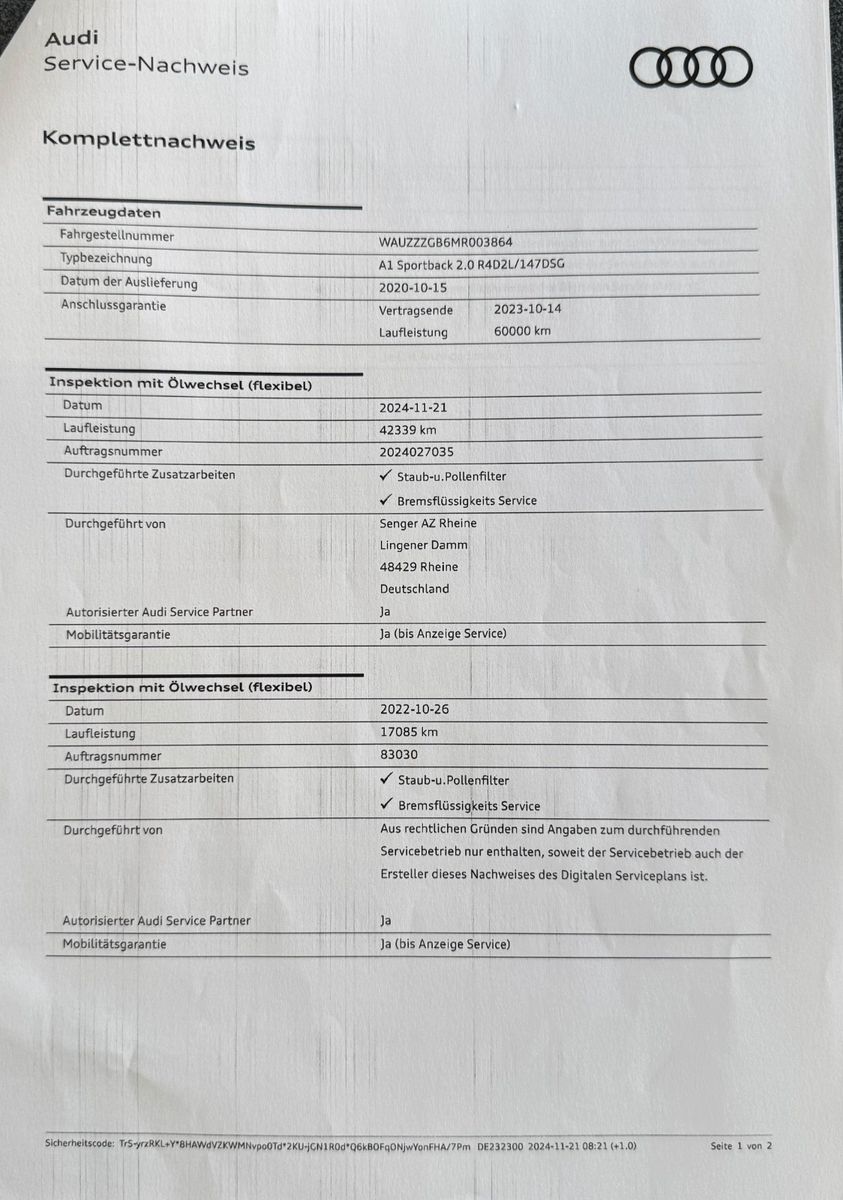 Fahrzeugabbildung Audi A1 Sportback 40 2.0TFSI 3x S-line Plus-Paket ACC