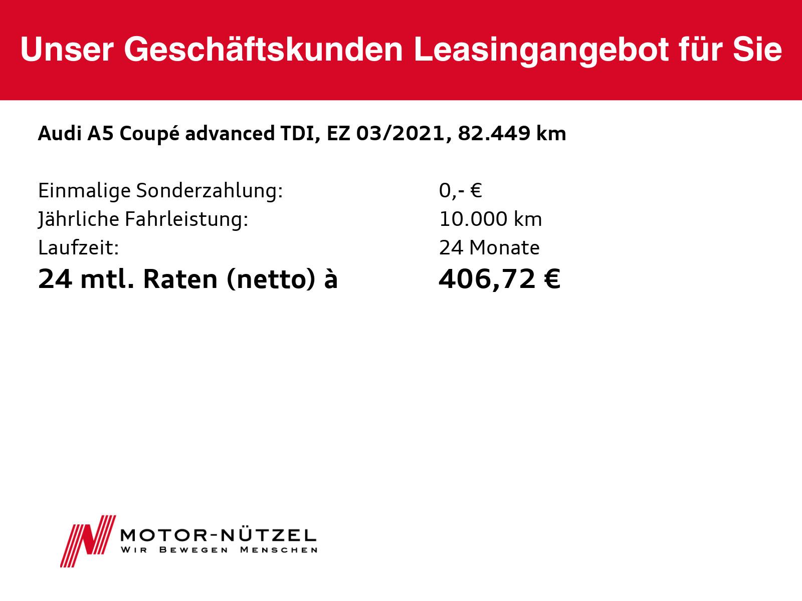 Audi A5 Coupé 40 TDI QU S-TR ADVANCED LED+NAVI+PANO