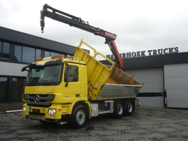 Mercedes-Benz Actros 2646 Euro 5 6x4 2 side tipper Palfinger P