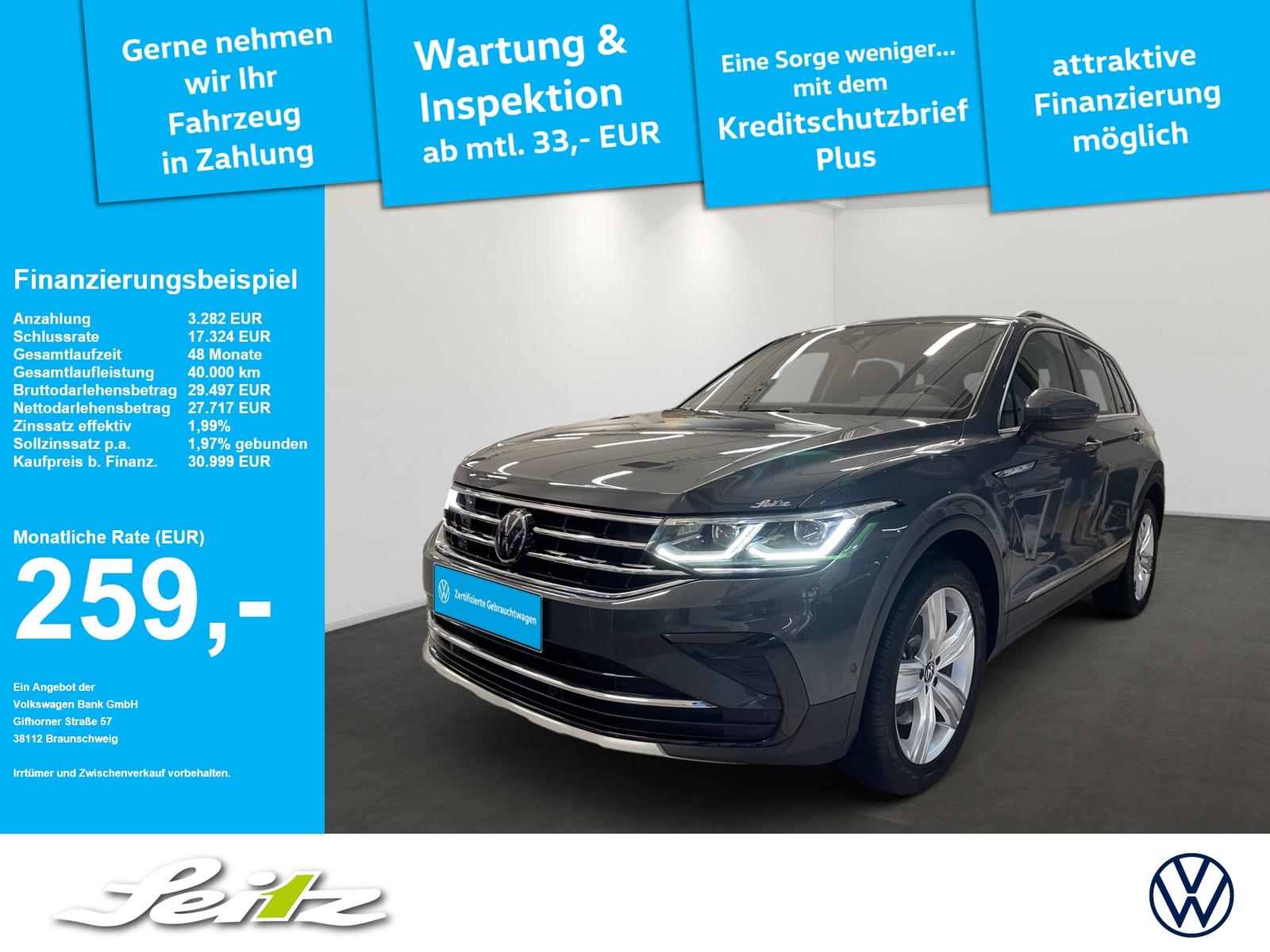 Volkswagen Tiguan 2.0 TDI 4M Elegance *AHK*PANO*MATRIX*