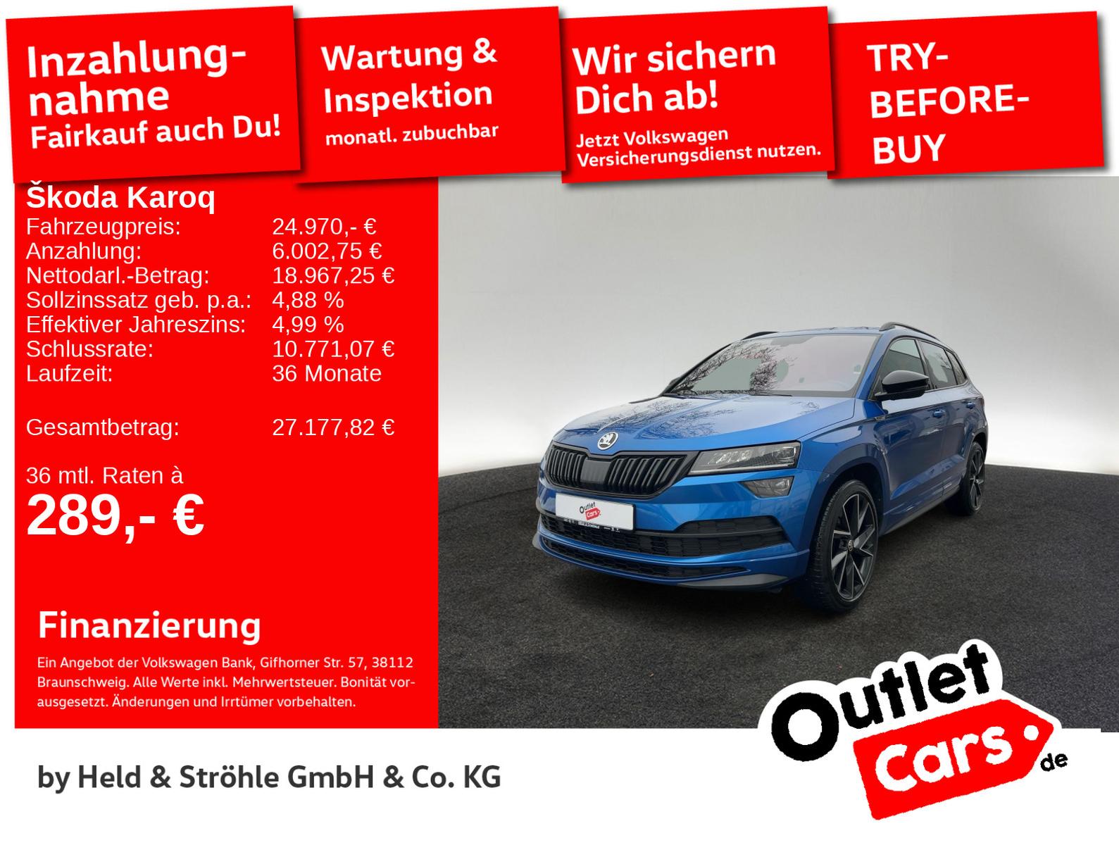 Skoda Karoq Sportline 2.0 TSI DSG 4x4 LED NAV DAB 19"