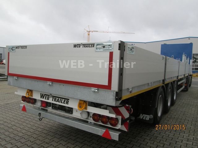 Web-Trailer Bordwand-Sattelauflieger Baustoff Hartholzboden