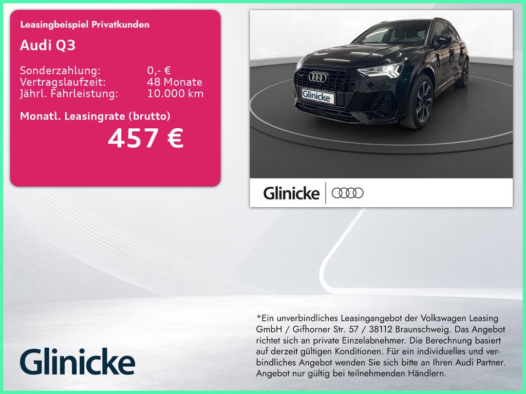 Q3 40 TDI qu. S line AHK LED LM 19" Navi PDC vo+