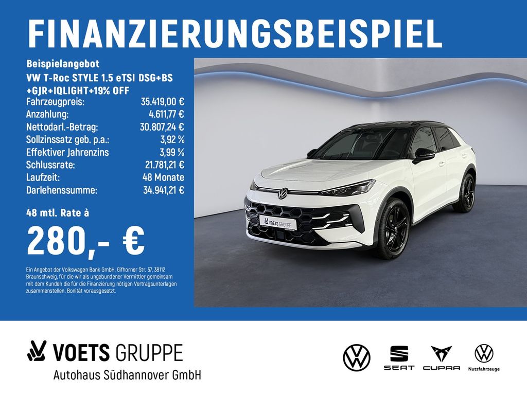 T-Roc STYLE 1.5 eTSI DSG+BS+GJR+IQLIGHT+19% OFF