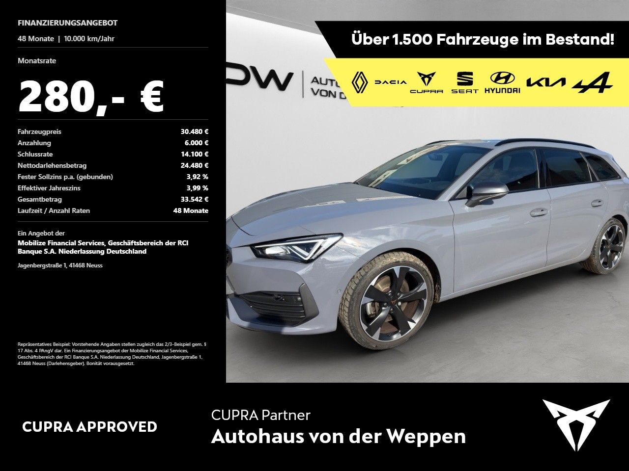 Cupra Leon Sportstourer Navi, Kamera, Heckklappe el
