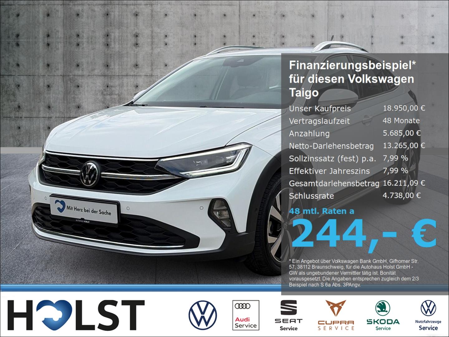 Volkswagen Taigo 1.0TSI Style MatrixLED AHK GJR RüFaKa