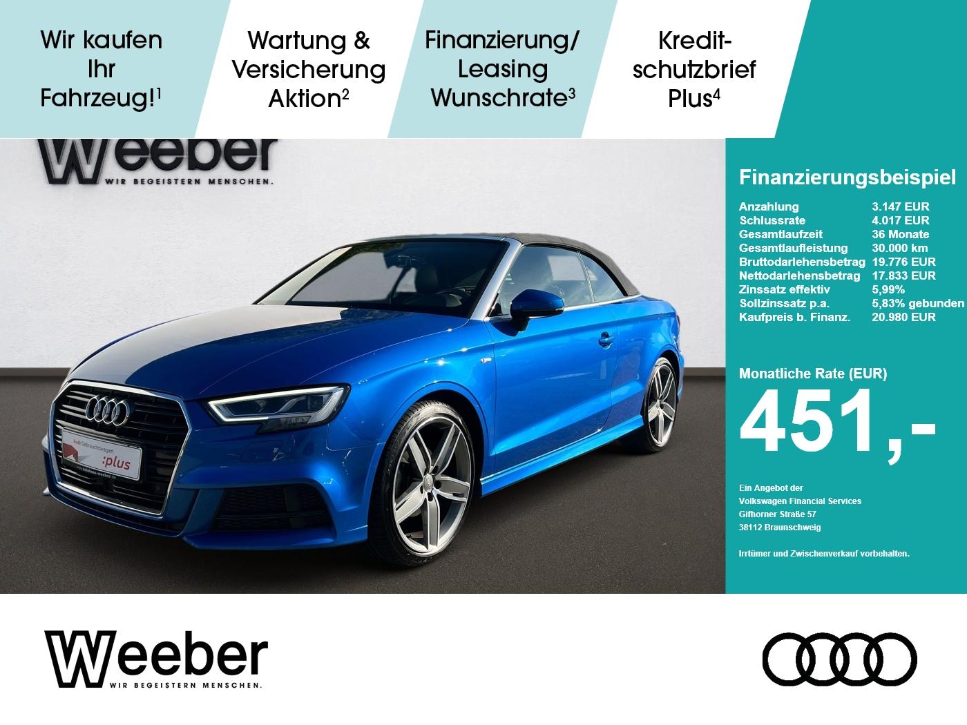 Audi A3 Cabriolet sport *19 LM*SHZ*NAVI*LED*PDC*