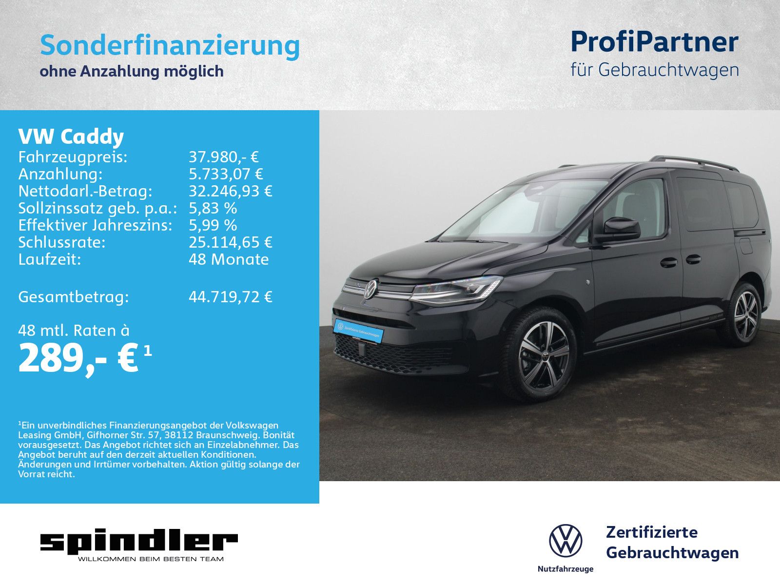Volkswagen Caddy Kombi DarkLabel 1.5TSI DSG/ Pano, AHK, LED