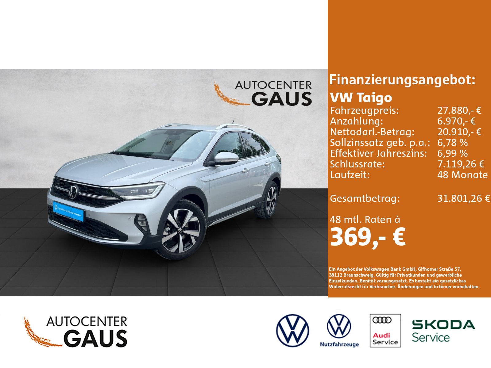 Taigo Style 1.0 TSI DSG Navi*Matrix*CarPlay*LED