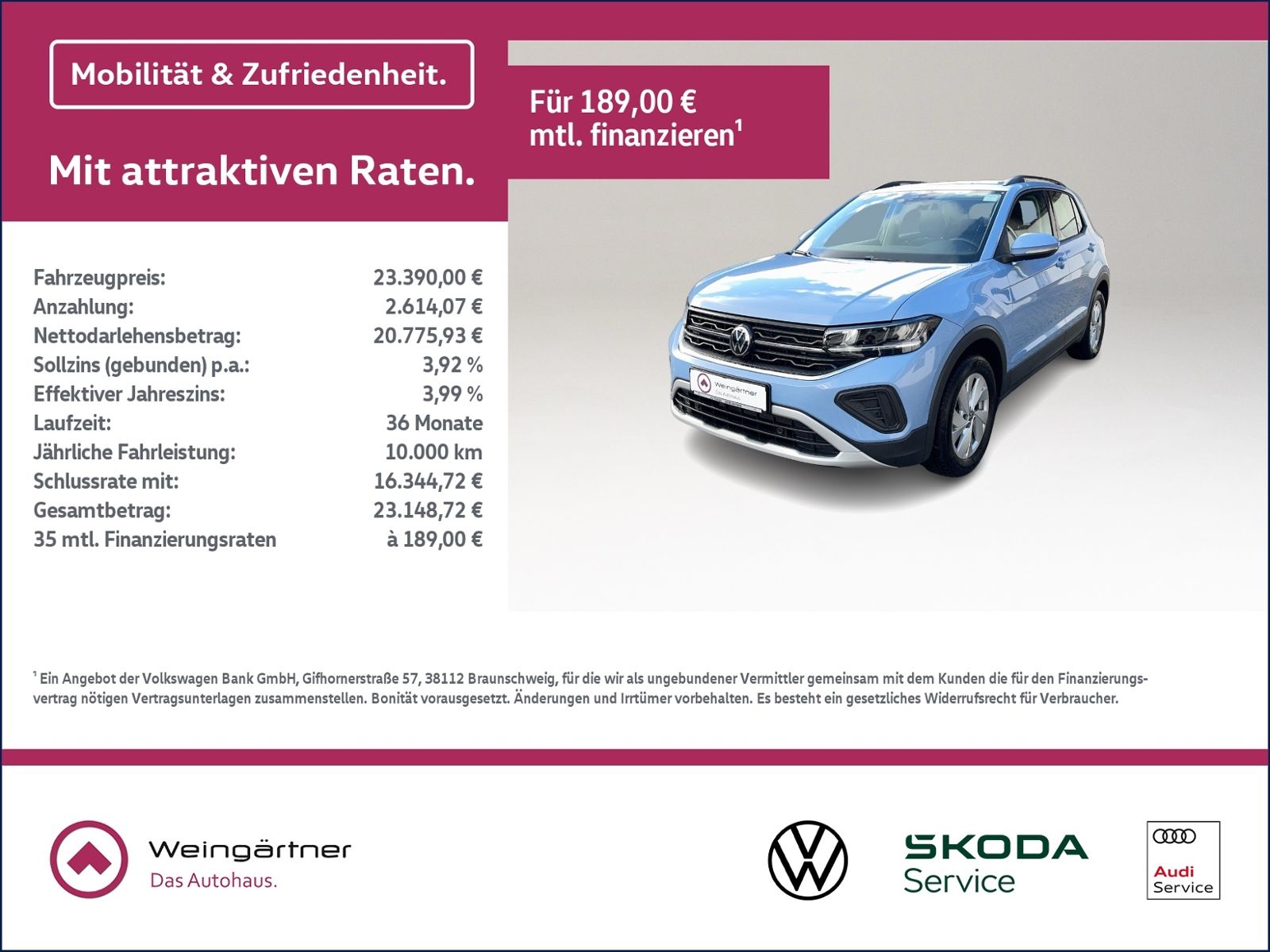 T-Cross Life 1.0 TSI, IQ.Drive, ACC, Navi, LED,