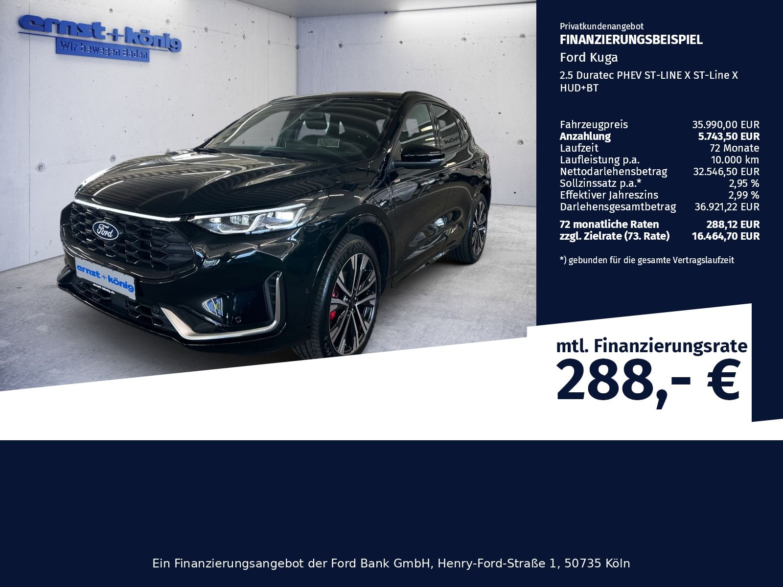 Ford Kuga 2.5 Duratec PHEV ST-LINE X ST-Line X HUD+BT