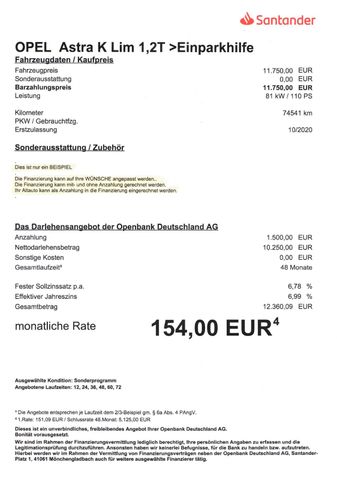Fahrzeugabbildung Opel Astra K Lim 1,2 Turbo >Sitzheiz/PDC/LED/TEMP<