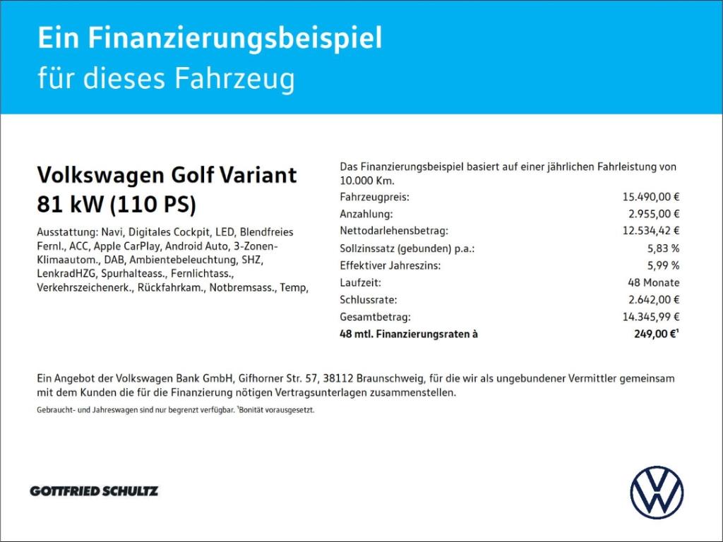 Volkswagen Golf Variant 1.0 TSI LED NAVI KAMERA SHZ PDC LM, миниатюра 2