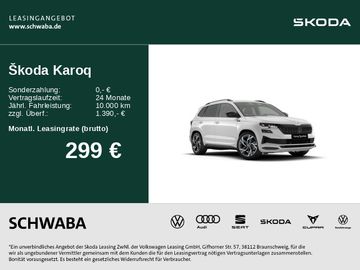 Skoda Leasingangebot: Skoda Karoq Sportline 1,5 TSI DSG *AHK*LED*PANO*StHzg*