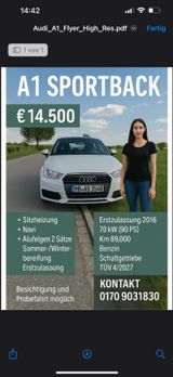 Audi A1 1.0 TFSI ultra Sportback - - Kleinwagen Privatanbieter gebraucht