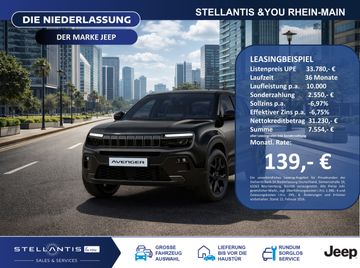 Jeep Leasingangebot: Jeep Avenger Black Edition Navi Allwetter LED