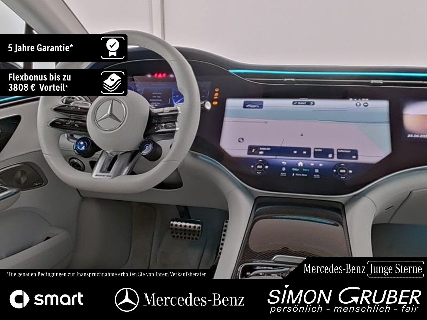 Fahrzeugabbildung Mercedes-Benz EQE 43 4M AMG Night Hyper Pano Carbon Nappa TV