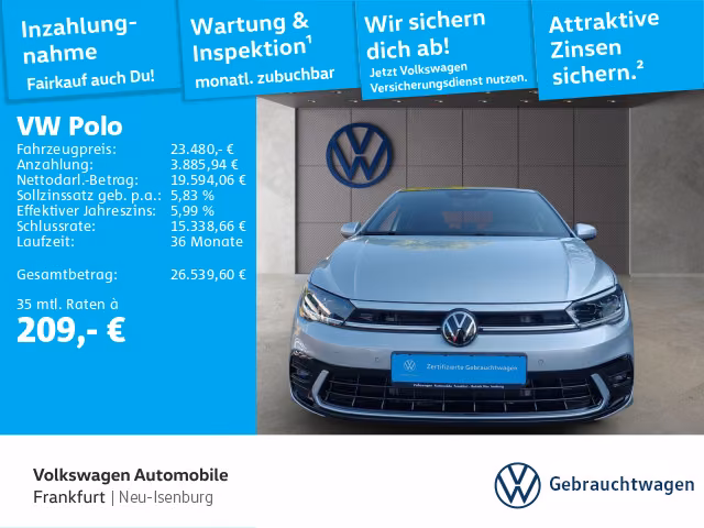 Volkswagen Polo 1.0 TSI DSG R-Line Navi IQ.LIGHT Pano Rückf, миниатюра 2