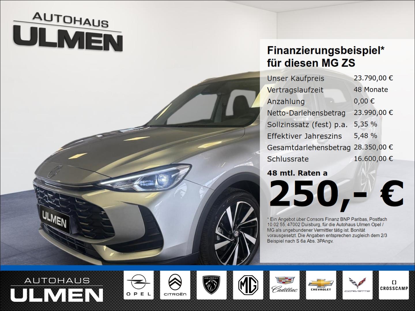 MG ZS Luxury Navi digitales Cockpit 360 Kamera LED 