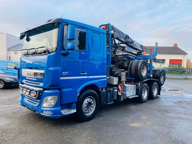 DAF XF 510, 6x4/Langholz+Nachläufer HUTTNER