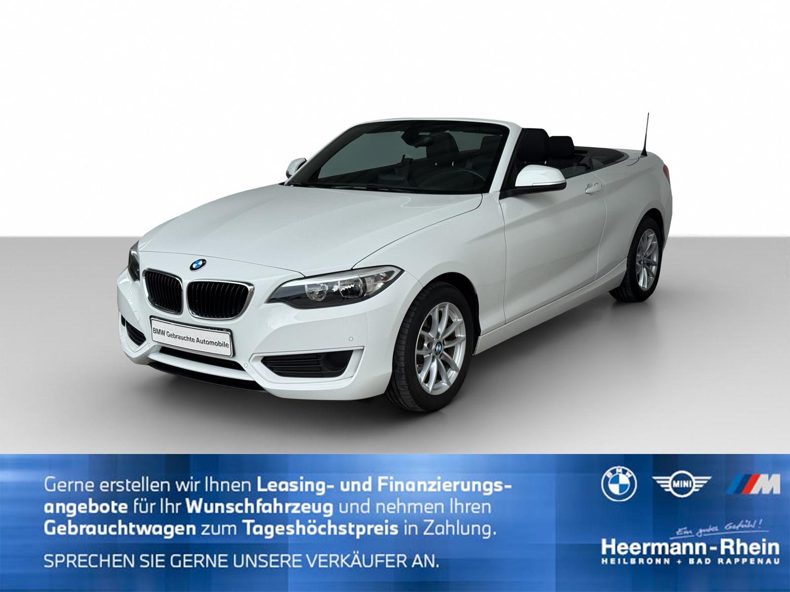 BMW 218i Cabrio Sportsz.PDC.SHZ.FSE.RDC.Regens...