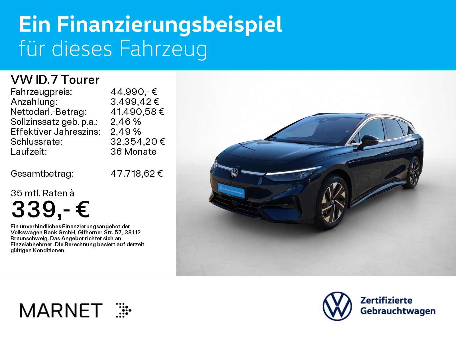 Volkswagen ID.7 Tourer Pro* Navi*Wärmep.*IQ-Light*IQ-Drive* imagem 2
