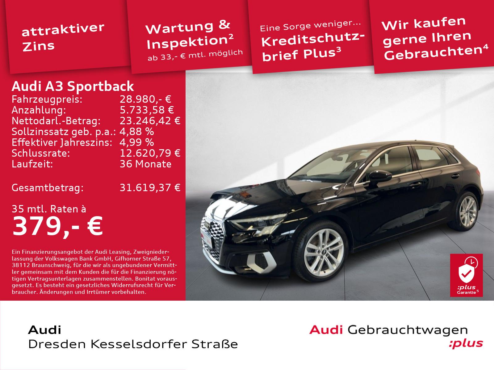 Audi A3 Sportback 40 TFSI Q. advanced LED Navi GRA