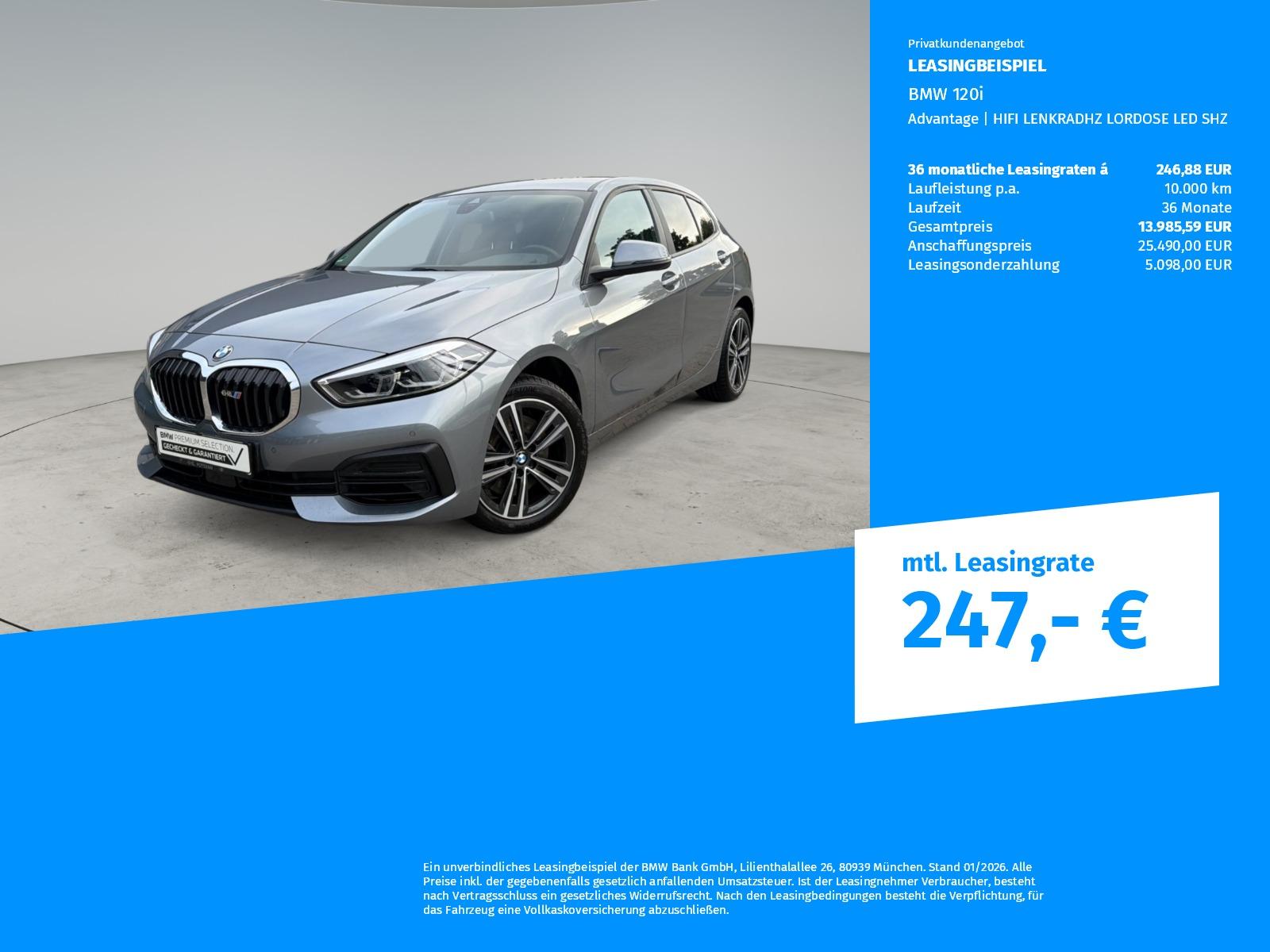 BMW 120i Advantage | HIFI LENKRADHZ LORDOSE LED SHZ