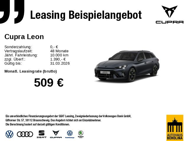 Vorschaubild: CUPRA Leon ST 2.0 TSI 4D VZ Tribe Edition DSG *PANO* (Fahrzeug-Nr. 301857)