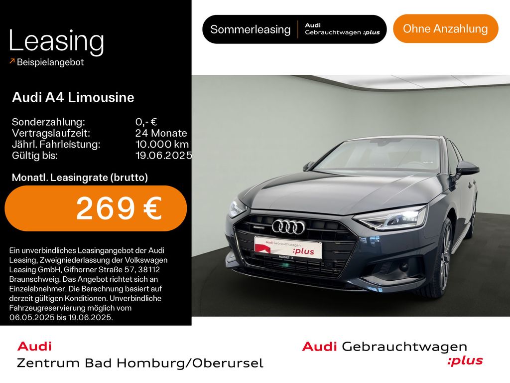 Audi A4 Limousine Advanced 40 TFSI quattro*Navi*Alu*P